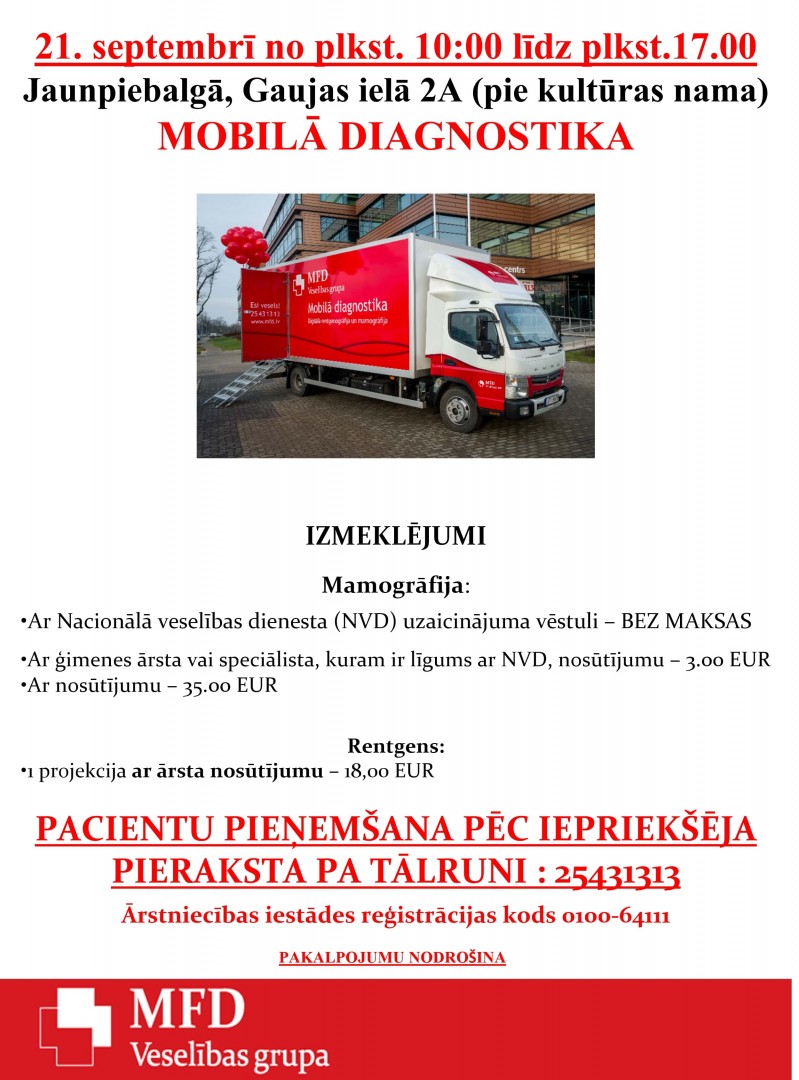 Mobilā diagnostika Jaunpiebalgā