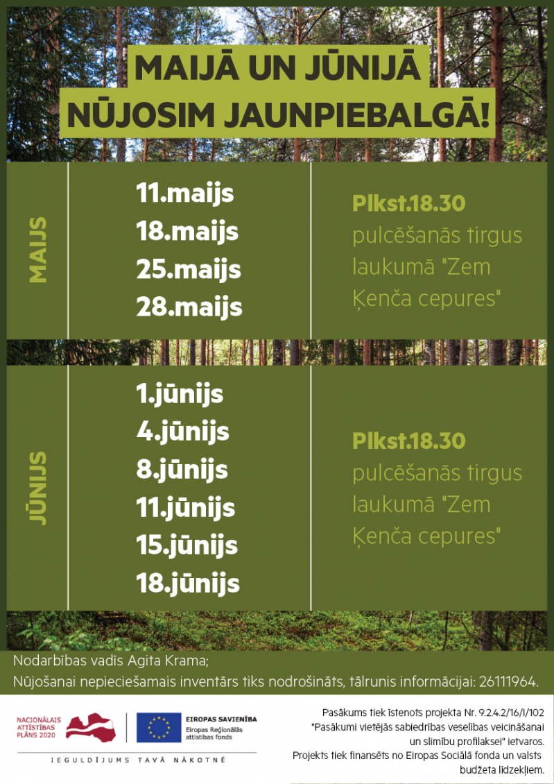 Maijā un jūnijā nūjosim Jaunpiebalgā!