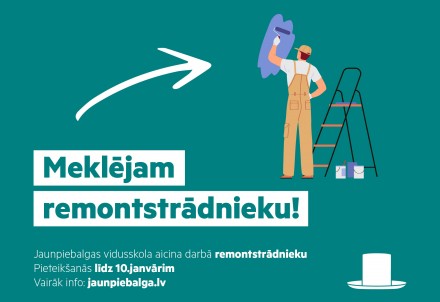 Jaunpiebalgas vidusskola aicina darbā remontstrādnieku