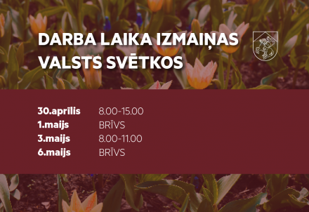 Darba laika izmaiņas svētkos