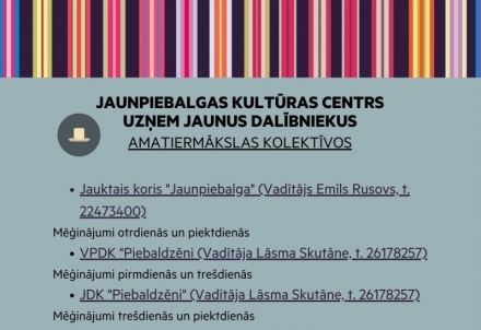 Amatiermākslas kolektīvi uzsāk jauno sezonu