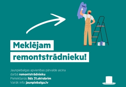 Aicinām darbā remontstrādnieku