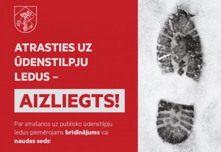 Izdots rīkojums par aizliegumu atrasties uz ūdenstilpju ledus Cēsu novadā