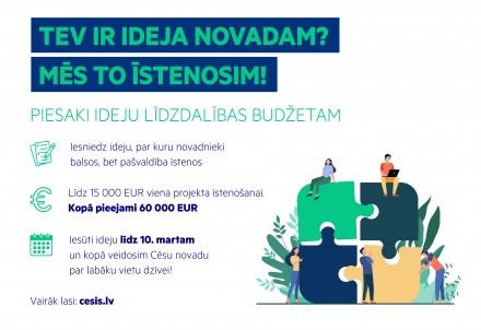 Sākas ideju iesniegšana 2025. gada līdzdalības budžeta projektu konkursā
