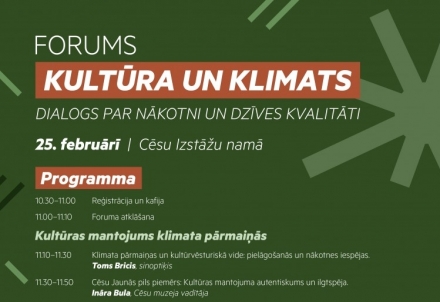 Izmanto iespēju un piedalies forumā "Kultūra un klimats: Dialogs par nākotni un dzīves kvalitāti"