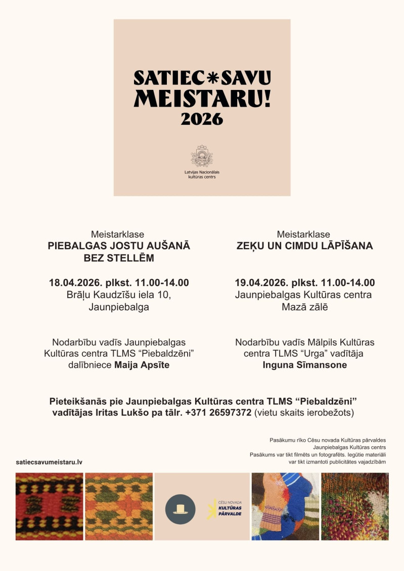 Satiec savu meistaru Jaunpiebalgā!