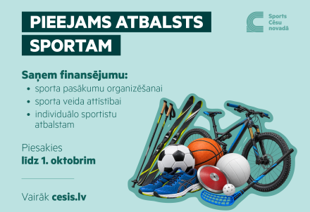 Pieejams finansējums Cēsu novada sportistiem un sporta organizācijām